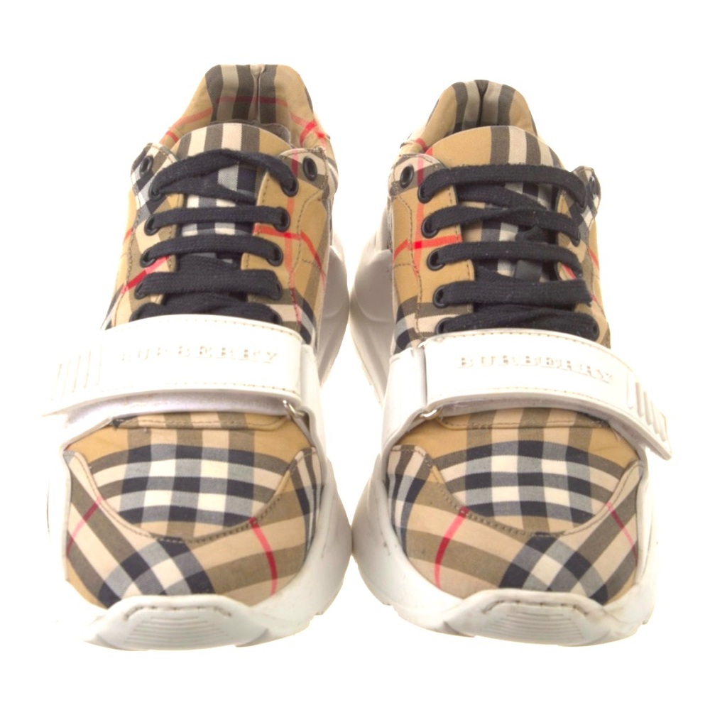 Burberry House Check Pattern Canvas Women Sneakers…Sz: 36…Preowned